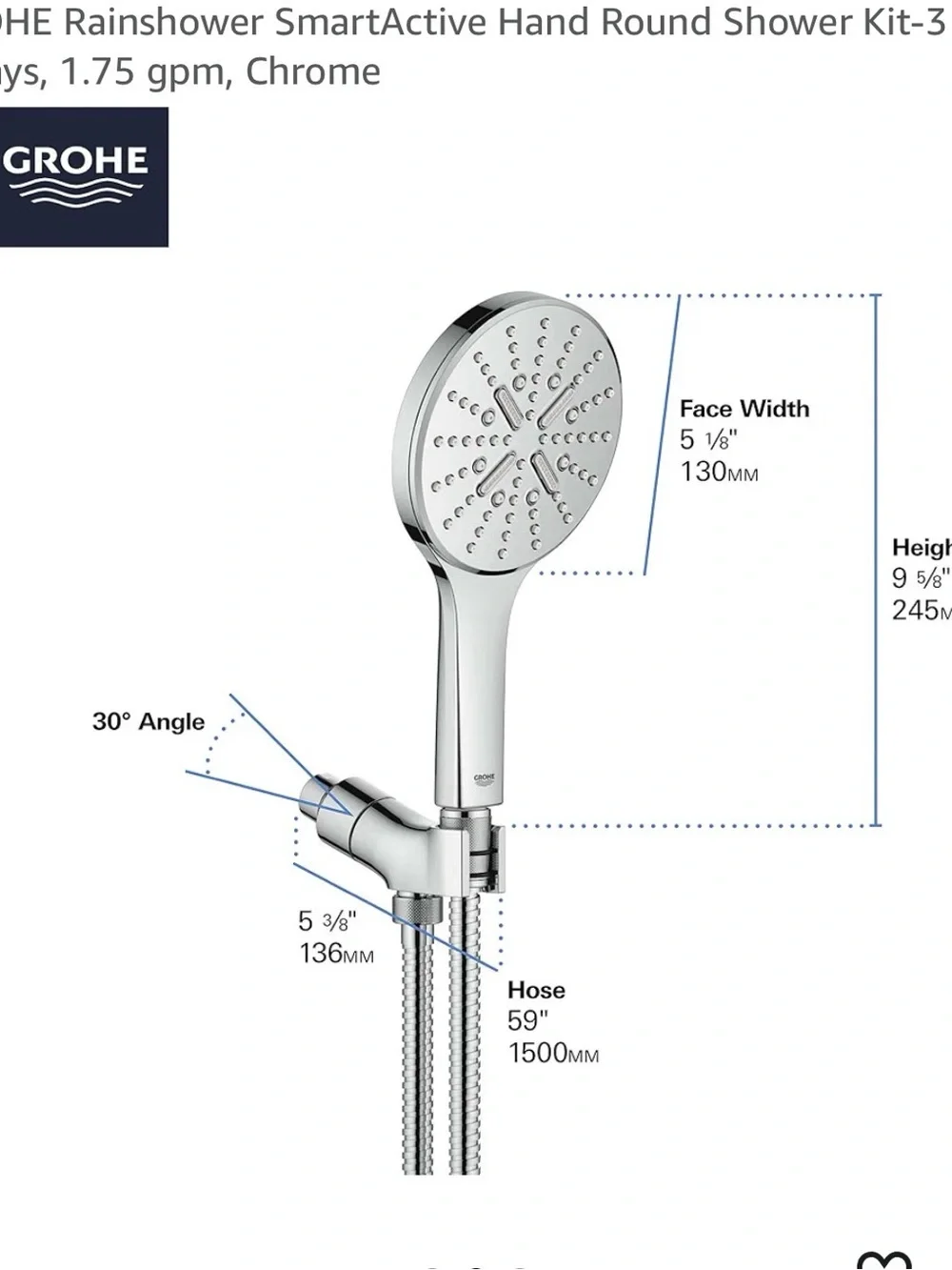 Grohe- Chrome Handheld Showerhead